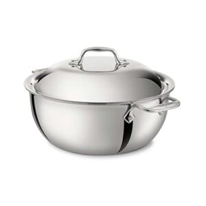 all-clad d3 3-ply stainless steel dutch oven 5.5 quart induction oven broil safe 600f pots and pans, cookware