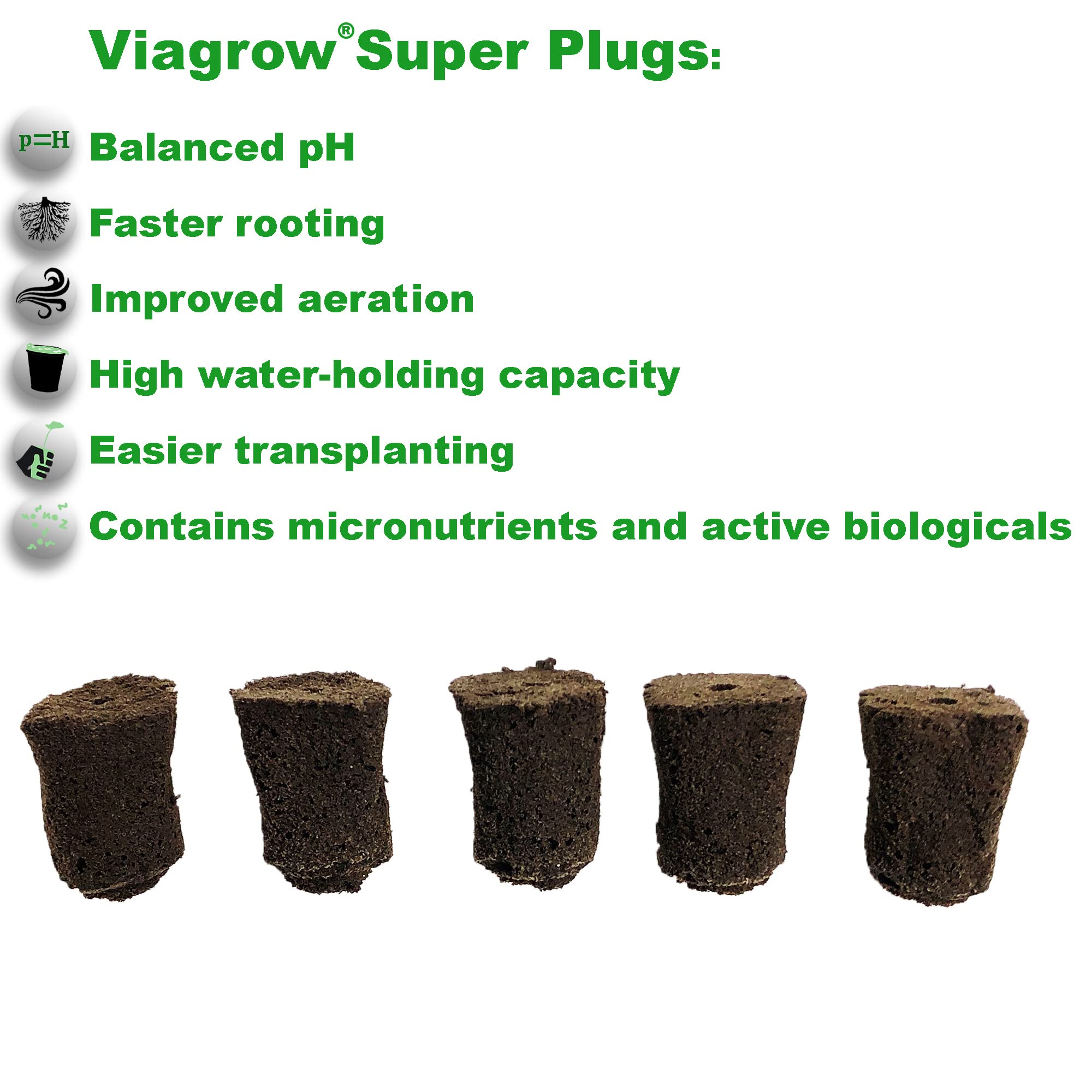 Viagrow VSSP100 Super, 100 Organic Plugs Seed, 100-Pack, Plant Starters