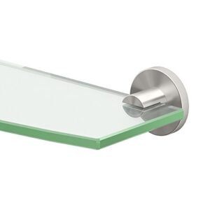 gatco 4696 channel glass shelf, satin nickel 20 inch