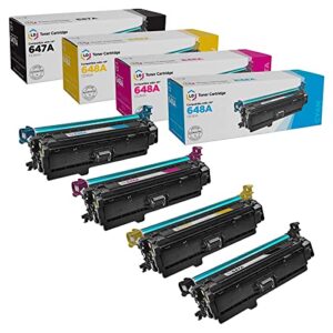 ld products remanufactured toner cartridge replacement (1 ce260a black, 1 ce261a cyan, 1 ce263a magenta, 1 ce262a yellow, 4-pack) for hp 647a / 648a works with cp4025 cp4525 cp4025n cp4525dn cm4540f