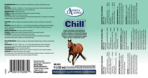 Chill Calming Formula for Horses - 32 Ounces (Quart)