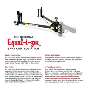 Equal-i-zer 4-point Sway Control Hitch, 90-00-1201, 12,000 Lbs Trailer Weight Rating, 1,200 Lbs Tongue Weight Rating, Weight Distribution Kit DOES NOT Include Hitch Shank, Ball NOT Included