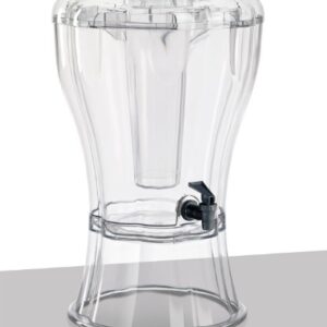 Buddeez Clear Drink 3.5 Gallon Plastic Beverage, Comes with Stand, Spigot, Ice Cone, Large Punch Dispenser for Parties