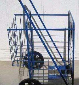 Swivel Wheels FOLDING SHOPPING/LAUNDRY CART with Double Basket Cart - Blue