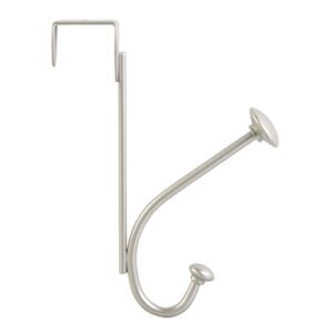 InterDesign Pello Over Door Organizer Hook for Coats, Hats, Robes, Clothes or Towels – Dual Hook, Satin