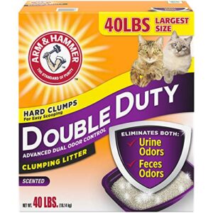 arm & hammer double duty clumping cat litter, 40lb box