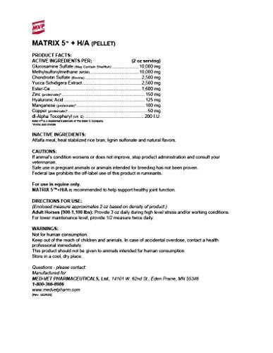 Med-Vet Pharmaceuticals Matrix 5 H/A (5lb) Joint Support for Horses…