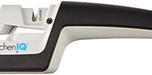 Kitchen IQ Diamond Pro Pull-Thru Knife and Scissor Sharpener,White/Black