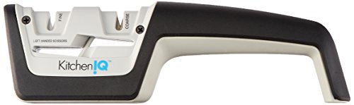 Kitchen IQ Diamond Pro Pull-Thru Knife and Scissor Sharpener,White/Black