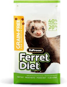 zupreem premium daily grain free ferret diet food, 4 lb - nutrient dense, highly digestible, high protein levels