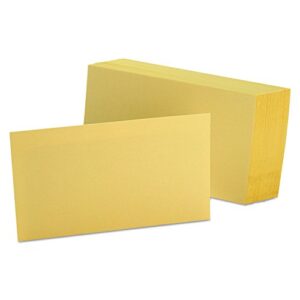 oxford unruled index cards, 3 x 5, canary, 100/pack