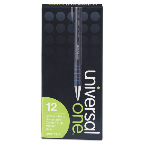 Universal Ballpoint Pen, Retractable, Medium 1 Mm, Blue Ink, Blue Barrel, Dozen