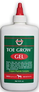 sbs equine toe grow gel - horse hoof care product promotes hoof growth and healing - increases blood flow and collagen production - 10oz