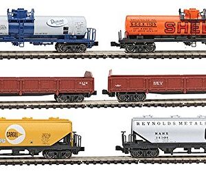 N Mixed Freight Train Set - 6 Car Assortment