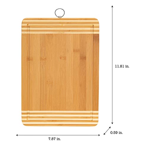 Kitchen Details Bamboo Cutting Board | Medium | Dual Sided Surface | Ultra Thick | Cut Resistant | Drip Edge
