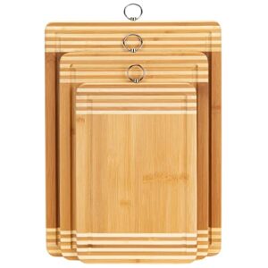 Kitchen Details Bamboo Cutting Board | Medium | Dual Sided Surface | Ultra Thick | Cut Resistant | Drip Edge