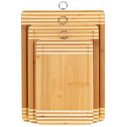 Kitchen Details Bamboo Cutting Board | Medium | Dual Sided Surface | Ultra Thick | Cut Resistant | Drip Edge