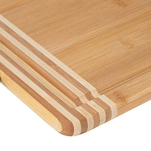 Kitchen Details Bamboo Cutting Board | Medium | Dual Sided Surface | Ultra Thick | Cut Resistant | Drip Edge