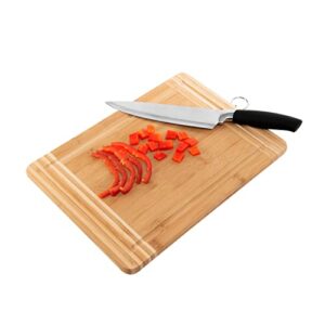 Kitchen Details Bamboo Cutting Board | Medium | Dual Sided Surface | Ultra Thick | Cut Resistant | Drip Edge