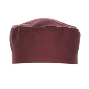 chef works unisex cool vent chef beanie, merlot, small/medium