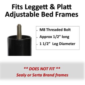 5" Steel Adjustable Bed Riser Legs, Set of 4