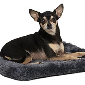 MidWest Homes for Pets 18L-Inch Gray Dog Bed or Cat Bed w/ Comfortable Bolster|Ideal for 'Toy' Dog Breeds&Fits an 18-Inch Dog Crate|Wash&Dry|1-Year Warranty,Charcoal Gray,Model:40218-GY