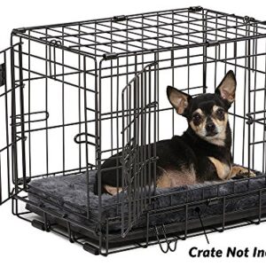 MidWest Homes for Pets 18L-Inch Gray Dog Bed or Cat Bed w/ Comfortable Bolster|Ideal for 'Toy' Dog Breeds&Fits an 18-Inch Dog Crate|Wash&Dry|1-Year Warranty,Charcoal Gray,Model:40218-GY