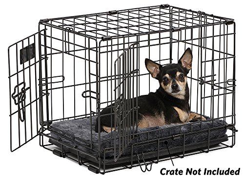 MidWest Homes for Pets 18L-Inch Gray Dog Bed or Cat Bed w/ Comfortable Bolster|Ideal for 'Toy' Dog Breeds&Fits an 18-Inch Dog Crate|Wash&Dry|1-Year Warranty,Charcoal Gray,Model:40218-GY