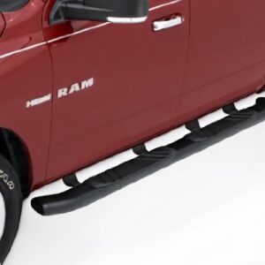 Lund 22758083 Black Composite 5" Oval Bent Nerf Bars for 2009-2015.5 Dodge Ram 1500, 2010-2018 Ram 2500/3500 Quad Cab