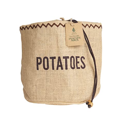 Natural Elements KitchenCraft Potato Bag with Blackout Lining, Hessian, Brown, 24 x 24cm