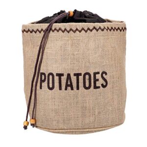natural elements kitchencraft potato bag with blackout lining, hessian, brown, 24 x 24cm