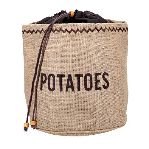 Natural Elements KitchenCraft Potato Bag with Blackout Lining, Hessian, Brown, 24 x 24cm