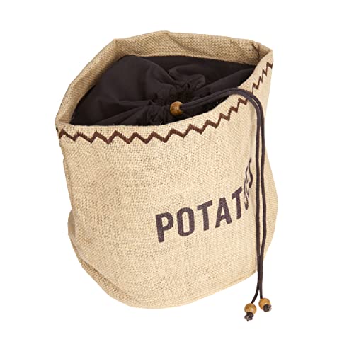 Natural Elements KitchenCraft Potato Bag with Blackout Lining, Hessian, Brown, 24 x 24cm