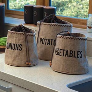 Natural Elements KitchenCraft Potato Bag with Blackout Lining, Hessian, Brown, 24 x 24cm