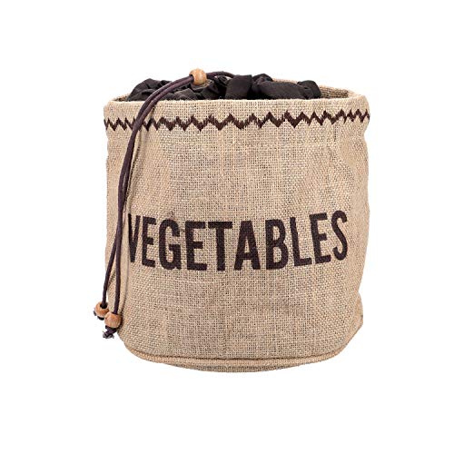 Natural Elements Hessian Sack for Vegetable Storage, Fabric, 20 x 20 cm, Brown