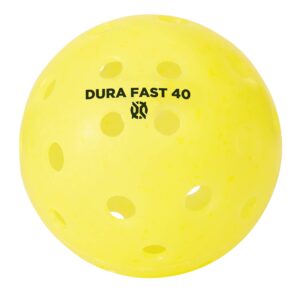 dura fast 40 pickleballs | outdoor pickleball balls | yellow | dozen/pack of 12 | usapa approved and sanctioned for tournament play