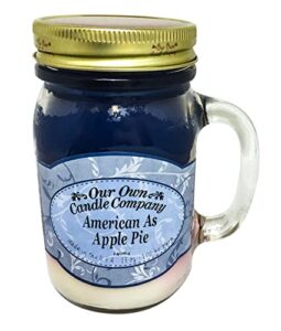 american as apple pie scented 13 oz mason jar candle - made in the usa by our own candle company
