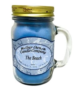 our own candle company the beach scented 13 ounce mason jar candle