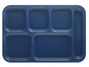 cambro ps1014186 textured penny-saver school tray, 6-compartment, 10" x 14-1/2", co-polymer, navy blue, 24-units