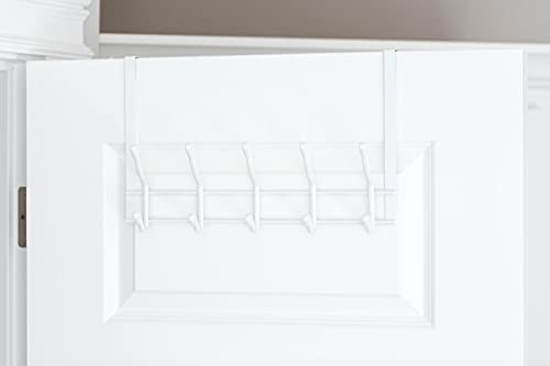 Better Houseware Over Door 2-Tier Hook Rack, White coated steel