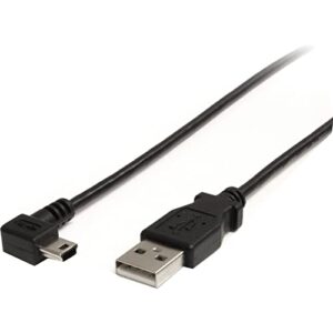 startech.com 3 ft. (0.9 m) right angle usb to mini usb cable - usb 2.0 a to right angle mini b - black - mini usb cable (usb2habm3ra)