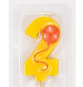 Creative Converting Numerical Balloon Candle, 3.5", Yellow