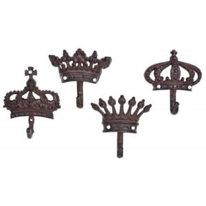 crown wall hooks, set of 4, 5" x 5"