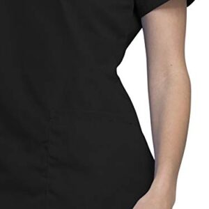 Cherokee Women Scrubs Top Workwear Originals Round Neck 4824, M, Black