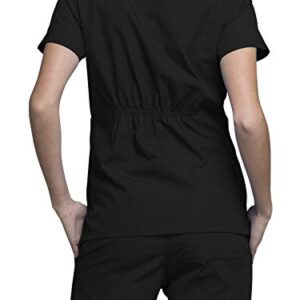 Cherokee Women Scrubs Top Workwear Originals Round Neck 4824, M, Black