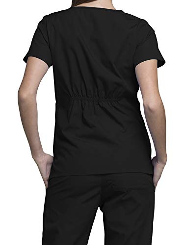 Cherokee Women Scrubs Top Workwear Originals Round Neck 4824, M, Black