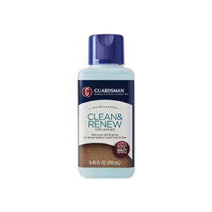 na 470800 8.45 oz guardsman clean & renew removes dirt and grime, for leather furniture & car interiors-470800, clear, 8 fl oz