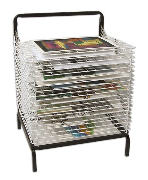 Stack-N-Dry Spring Loaded Drying Rack - Perfect for an Art Organizer, Paintings, Storage, and Any Drying Needs