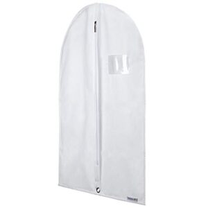 hangerworld kids garment bag, 30inch x 18inch white breathable clothes cover for baby toddler and child