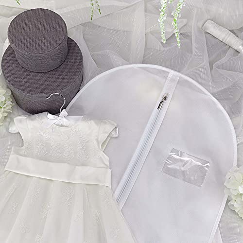 HANGERWORLD Kids Garment Bag, 30inch x 18inch White Breathable Clothes Cover for Baby Toddler and Child
